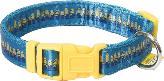 Dog Collar, Large, Blue and Yellow  in a Row| Gifts for  Fans and Their Pets | Officially Licensed Pet Product from Universal Studios
