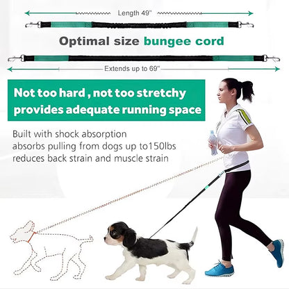 Hand Free Dog Leash for Pet Walking Running Jogging Adjustable Dog Leash Waist Belt Chest Strap Traction Rope Dog Accessories